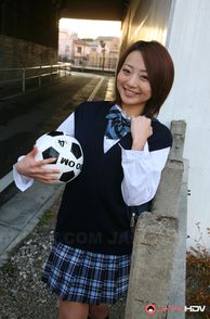 Cute Japan Teen In Plaid School Skirt And Tie