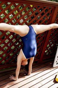 Handstand With Splits In Swimsuit