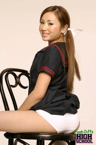 White Pantie Flashing Asian Teen In Uniform